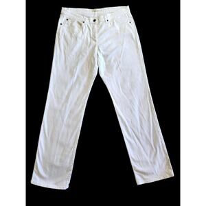 Eileen Fisher White Organic Cotton Stretch Jeans Size 14 Straight Leg Minimalist